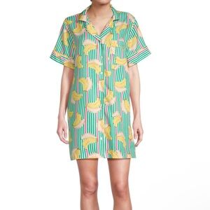 WORLD MARKET Multicolor Satin Banana Stripe Nightshirt L/XL
